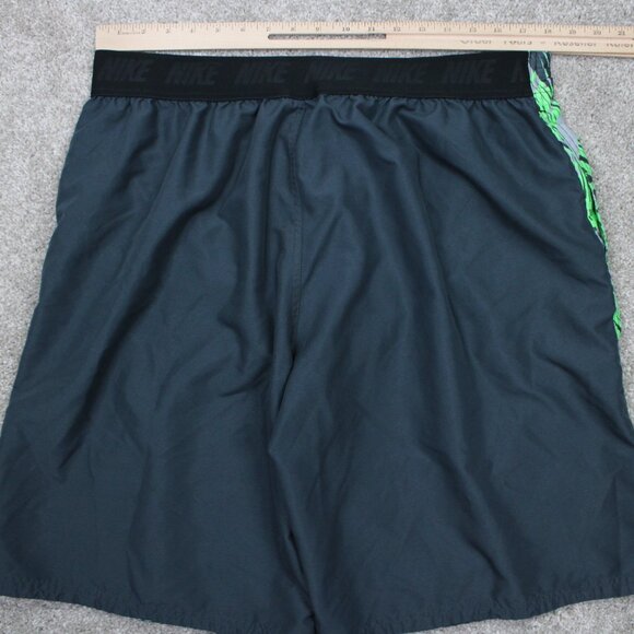 Nike Swim Trunks Mens XL Black/Green Lined Polyester Drawstring w/ 11" inseam - Picture 6 of 12